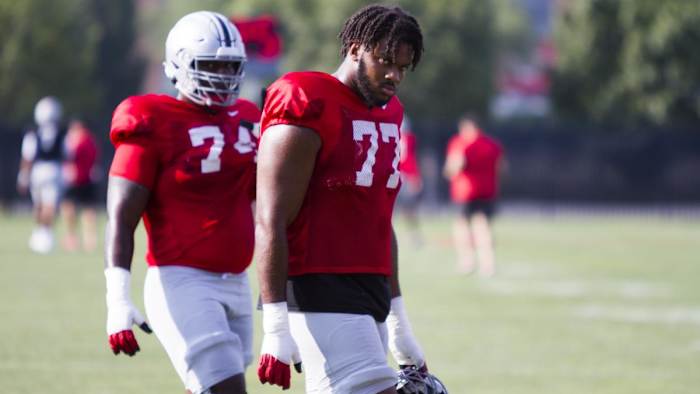 Offensive linemen Donovan Jackson and Paris Johnson